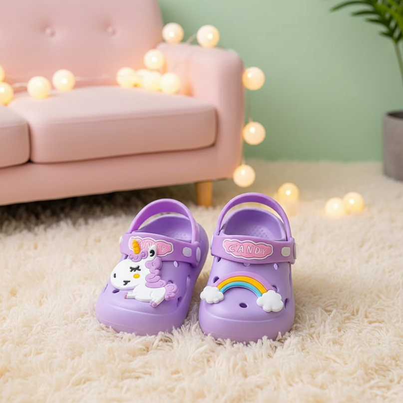 unicorn candy slippers - lifestyle