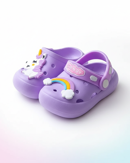 unicorn candy slippers - white-bg