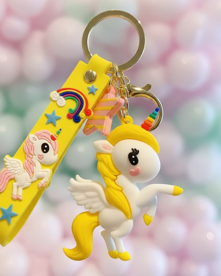unicorn car keychain - detail