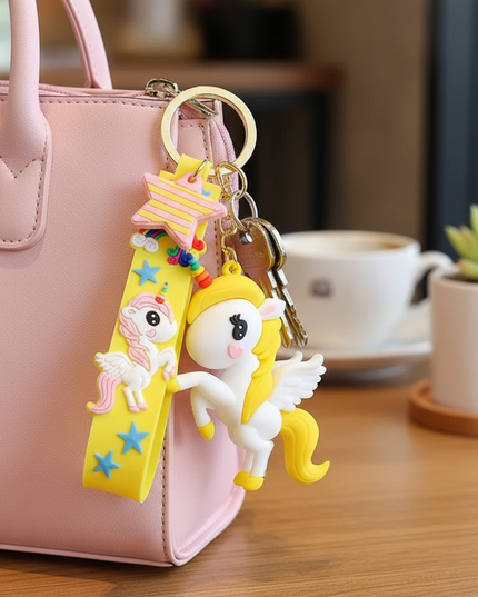 unicorn car keychain - lifestyle