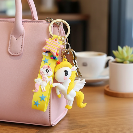 unicorn car keychain - lifestyle