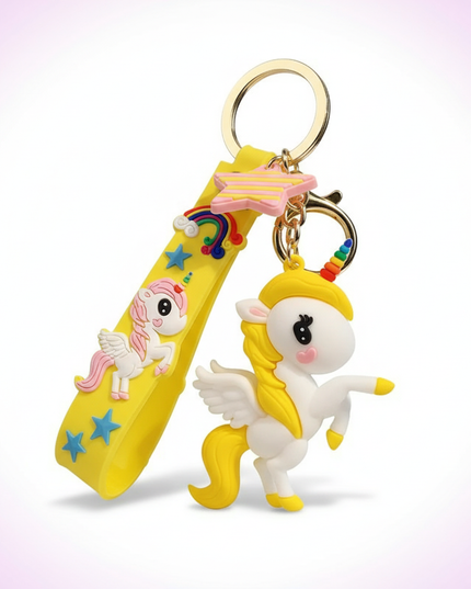 unicorn car keychain - white-bg