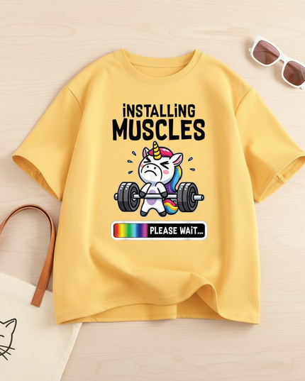 unicorn carnival shirt - flat-lay