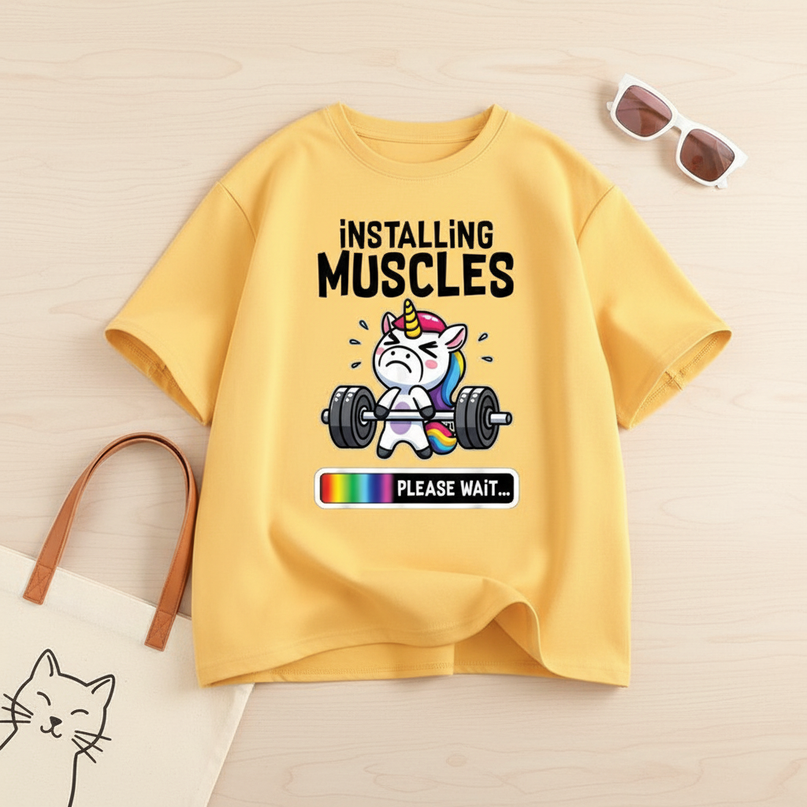 unicorn carnival shirt - flat-lay
