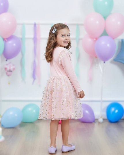 unicorn cartoon print dress - back