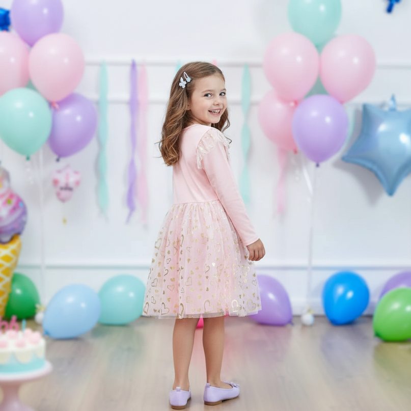 unicorn cartoon print dress - back