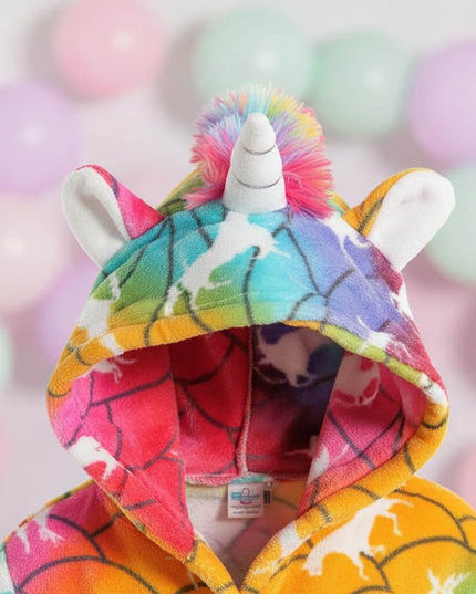 unicorn cartoon robe - detail