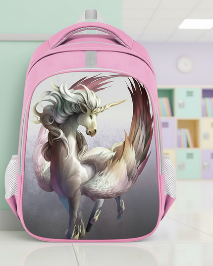 unicorn cartoon school backpack - lifestyle