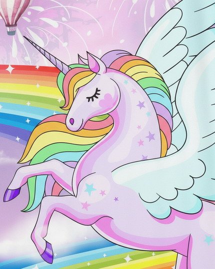 unicorn castle curtains - detail