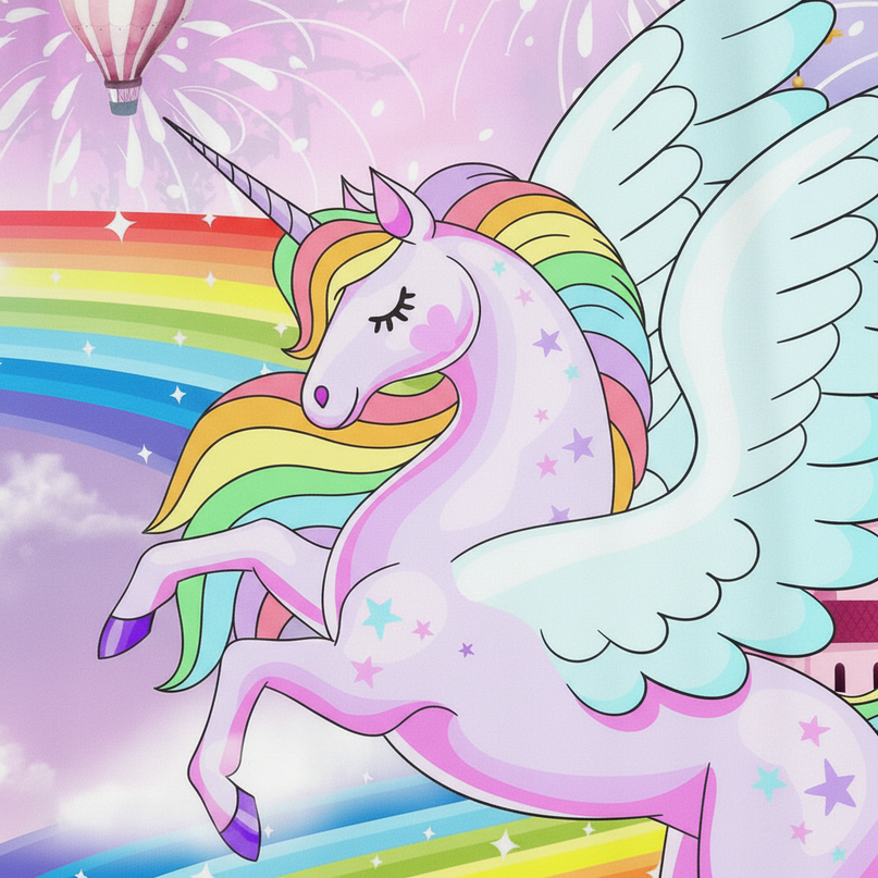 unicorn castle curtains - detail