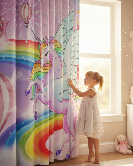 unicorn castle curtains - in-use