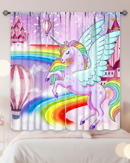 unicorn castle curtains - lifestyle