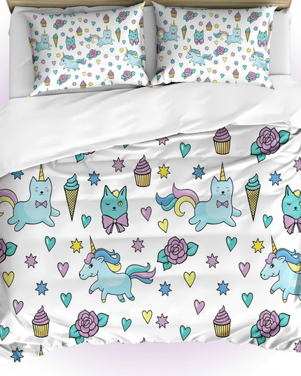 unicorn cat bedding - white-bg