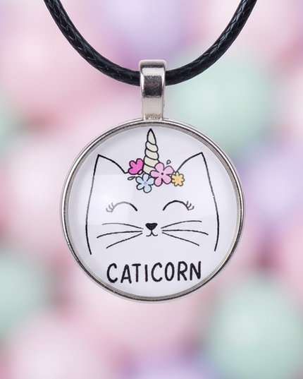 unicorn cat necklace - detail