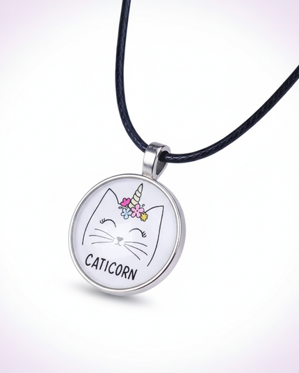 unicorn cat necklace - white-bg
