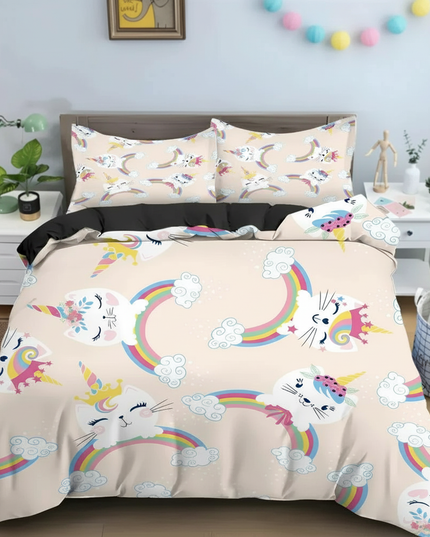 unicorn cat rainbow bedding - lifestyle