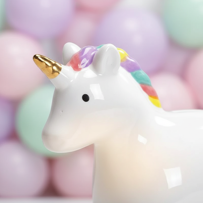 unicorn ceramic piggy bank - detail