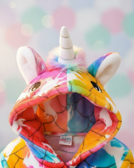 unicorn character robe - detail