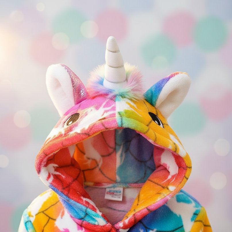 unicorn character robe - detail