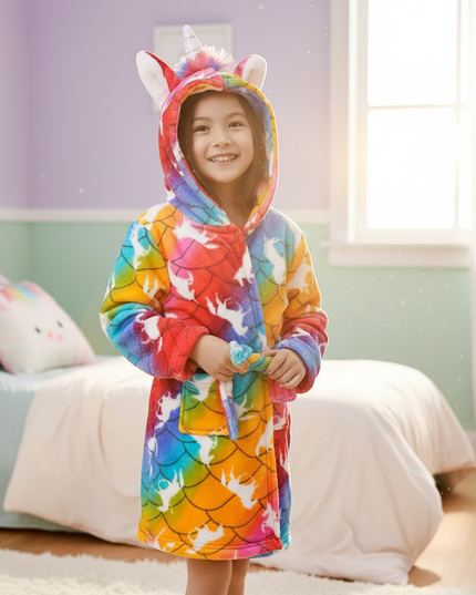 unicorn character robe - in-use
