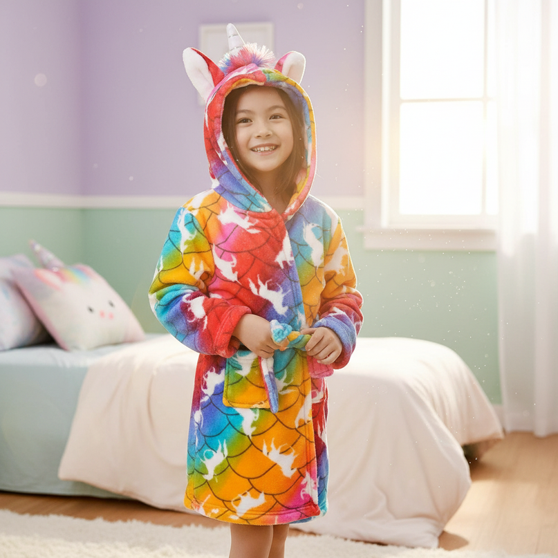 unicorn character robe - in-use