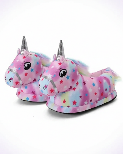 unicorn character slippers - white-bg