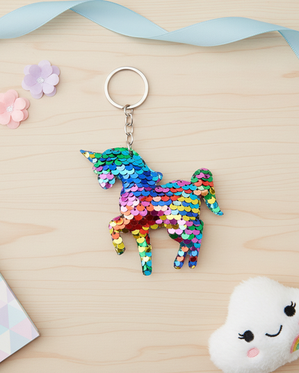 unicorn charm clip keychain - flat-lay