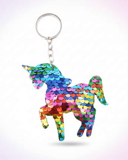 unicorn charm clip keychain - white-bg