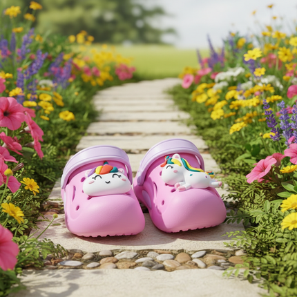 unicorn charm clogs - lifestyle