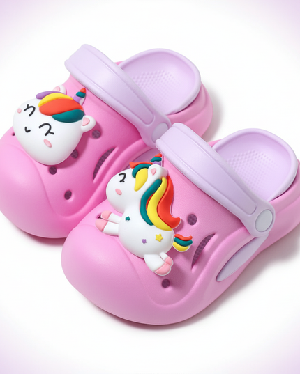 unicorn charm clogs - white-bg