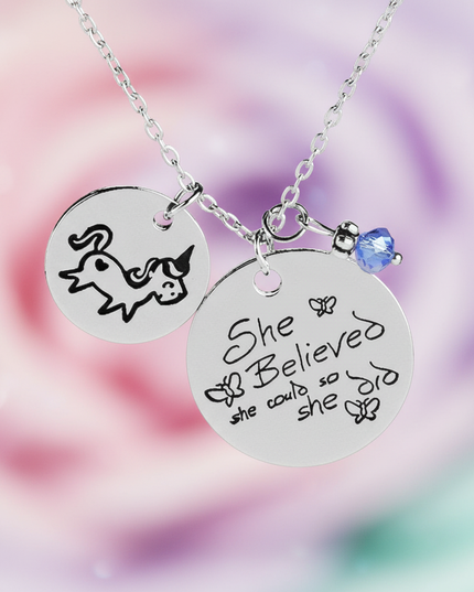 unicorn charm necklace - detail