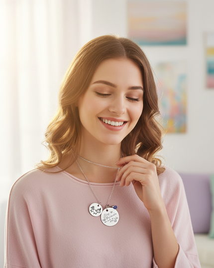 unicorn charm necklace - in-use