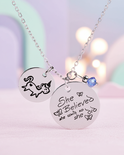 unicorn charm necklace - lifestyle