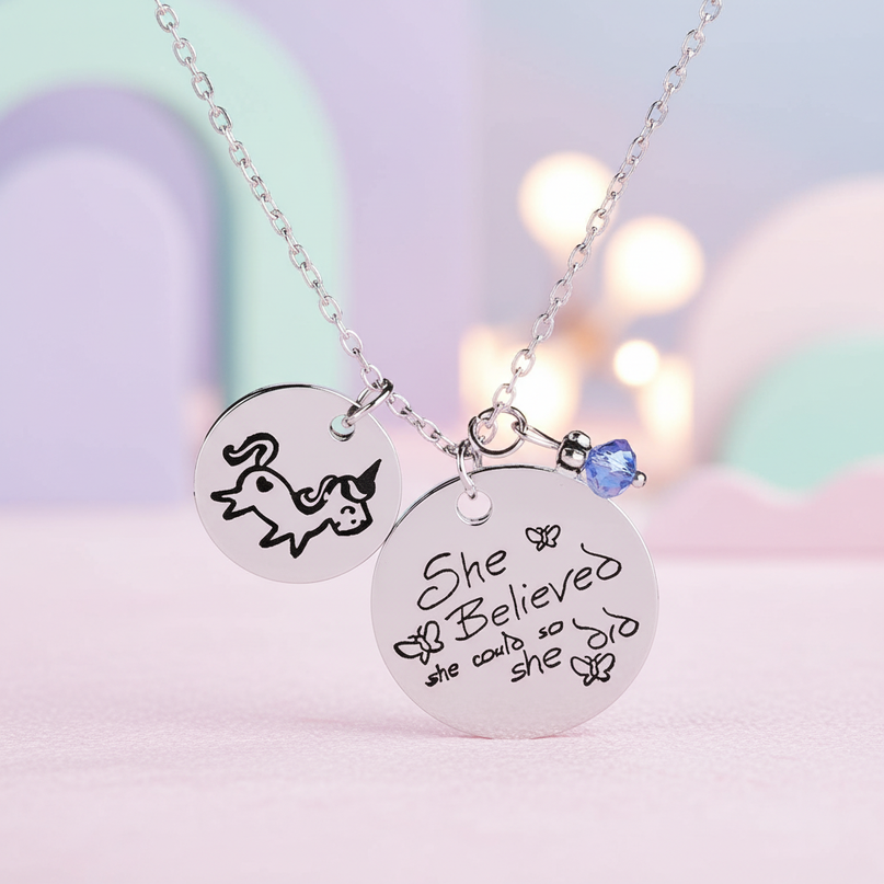 unicorn charm necklace - lifestyle