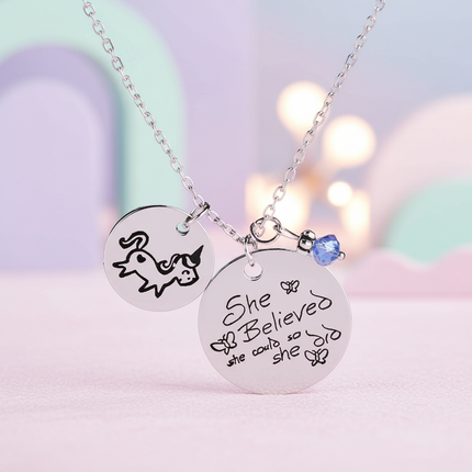 unicorn charm necklace - lifestyle