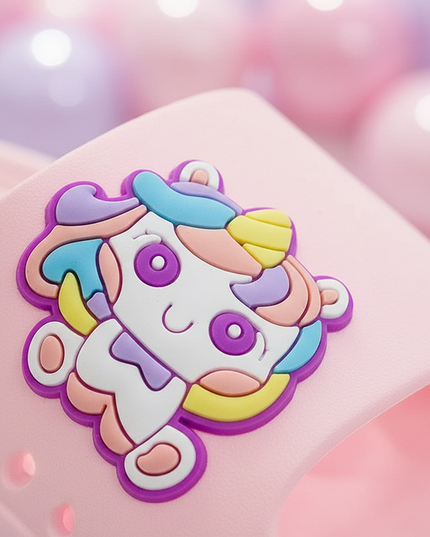 unicorn charm slippers - detail