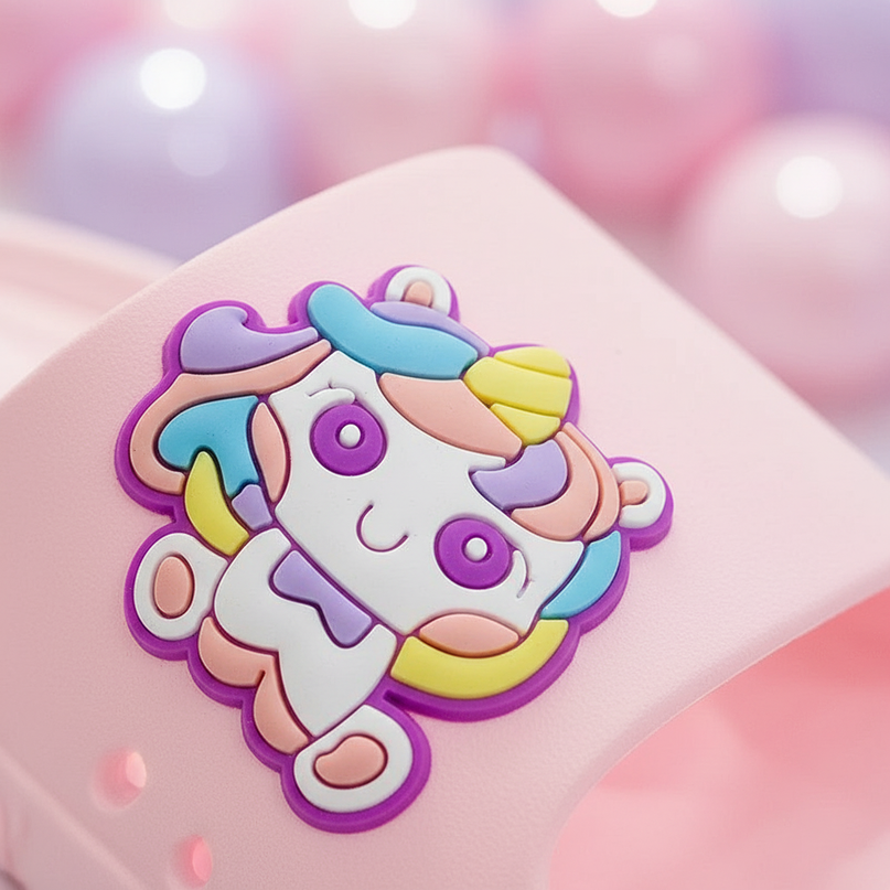 unicorn charm slippers - detail