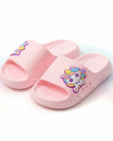 unicorn charm slippers - white-bg