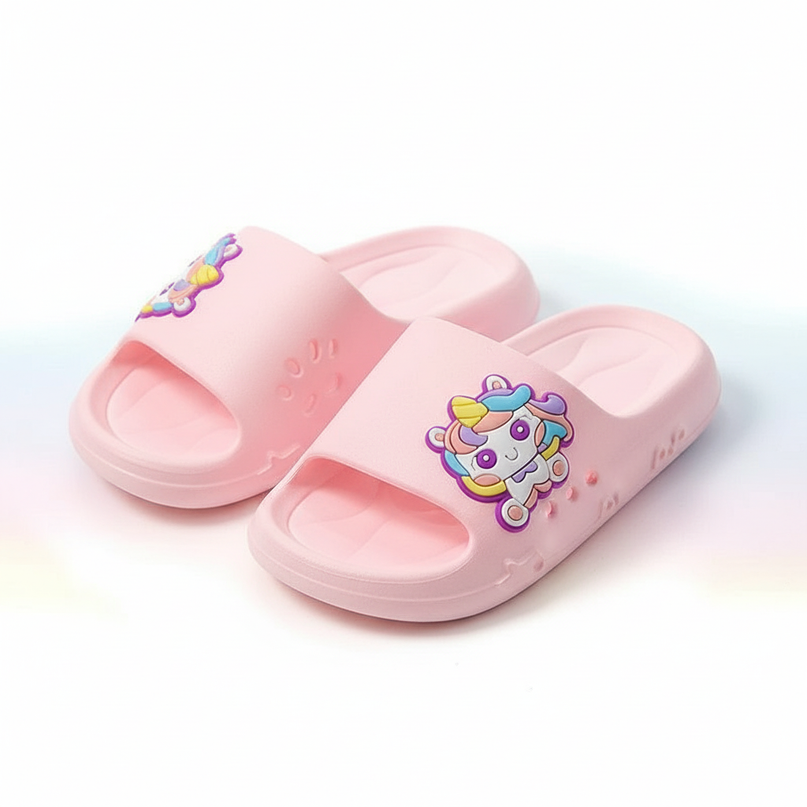 unicorn charm slippers - white-bg
