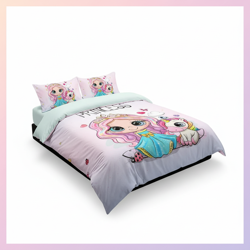 unicorn childrens bedding - white-bg