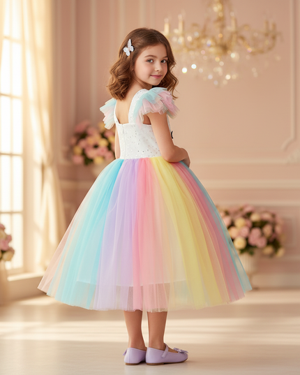 unicorn christmas dress - back