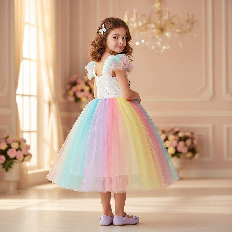 unicorn christmas dress - back