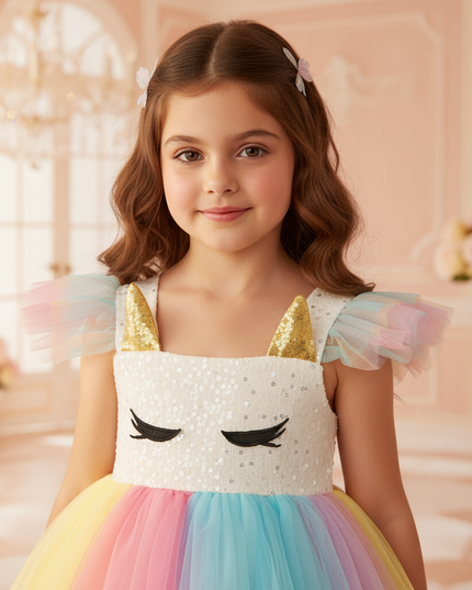 unicorn christmas dress - detail