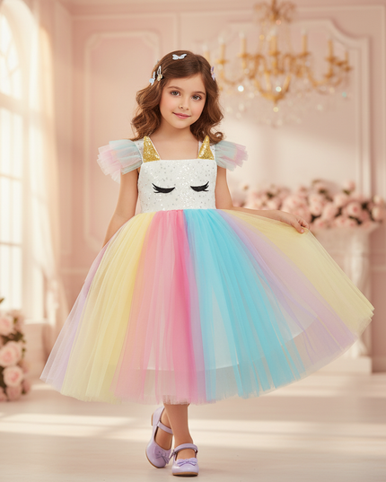 unicorn christmas dress - front