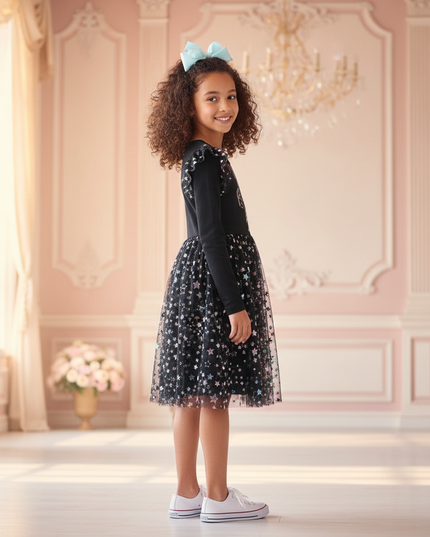 unicorn christmas dress girls - back
