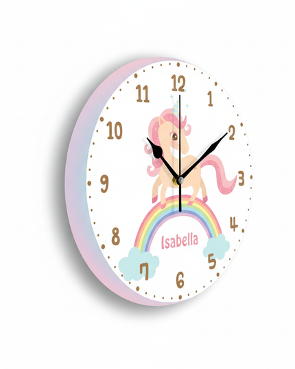 unicorn clock for girls bedroom - white-bg