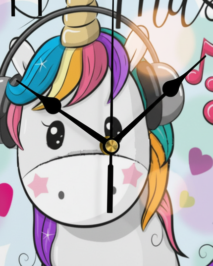 unicorn clock for kids - detail
