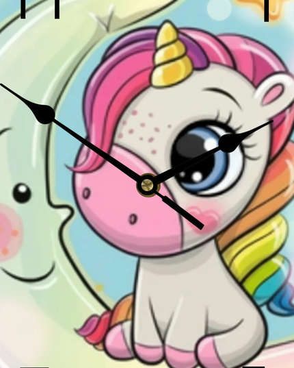 unicorn clock for nursery - detail