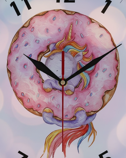 unicorn clock with led - detail
