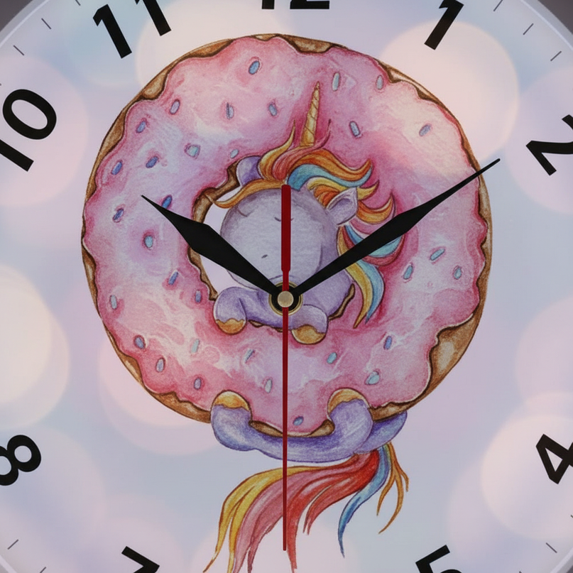 unicorn clock with led - detail